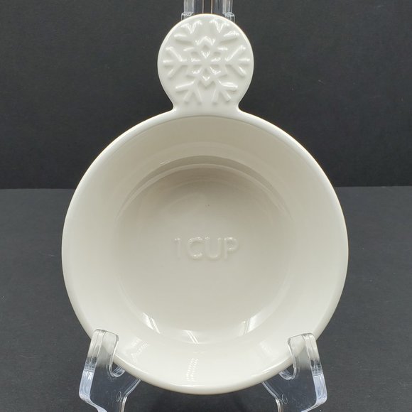 Hallmark Nesting Ceramic Measuring Cups Bowls Embossed Snowflake Handles - Picture 5 of 7